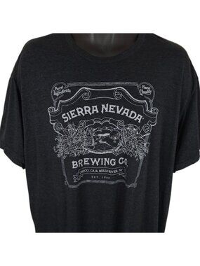 Sierra Nevada Brewing T Shirt Mens Size 2XL Gray Beer Breweriana Made In USA